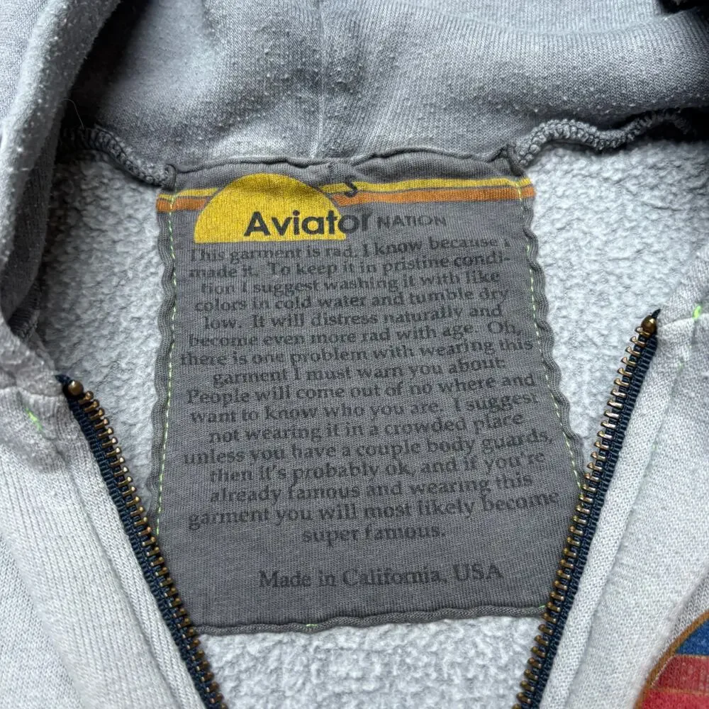 Aviator Nation Rainbow Mountain Full Zip Hoodie Women's Small Faded Retro - Picture 5 of 13